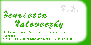 henrietta maloveczky business card